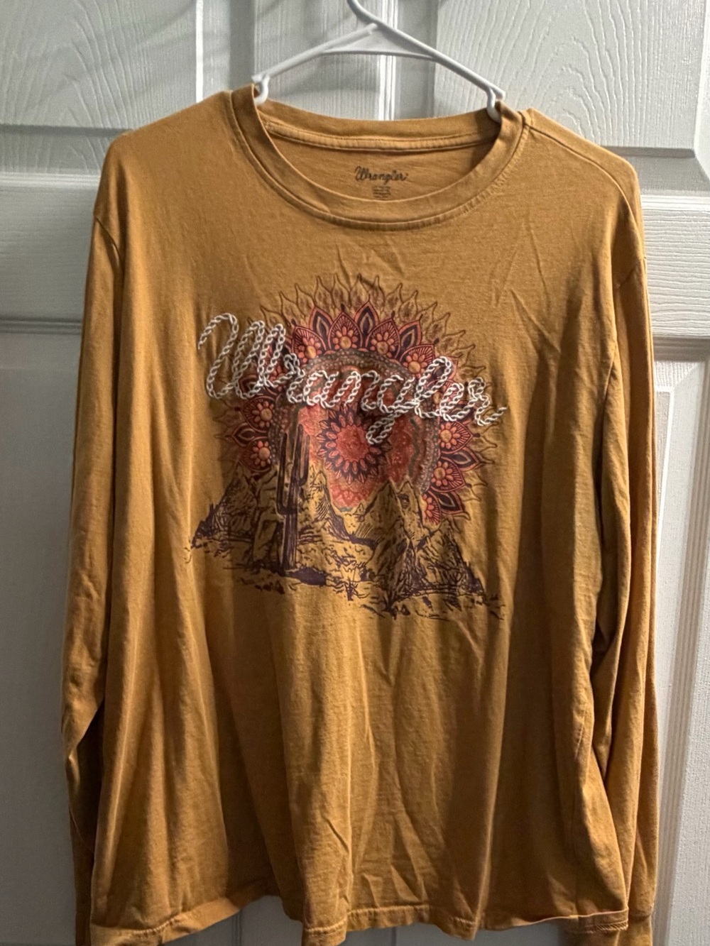 Wrangler Woman’s Long Sleeve Graphic Tee - Mustard